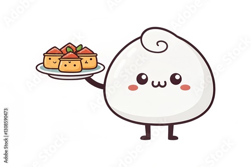 restaurant food items offer to customers by cute cartoons 