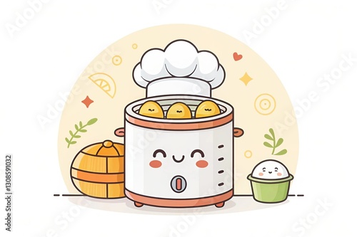 restaurant food items offer to customers by cute cartoons 