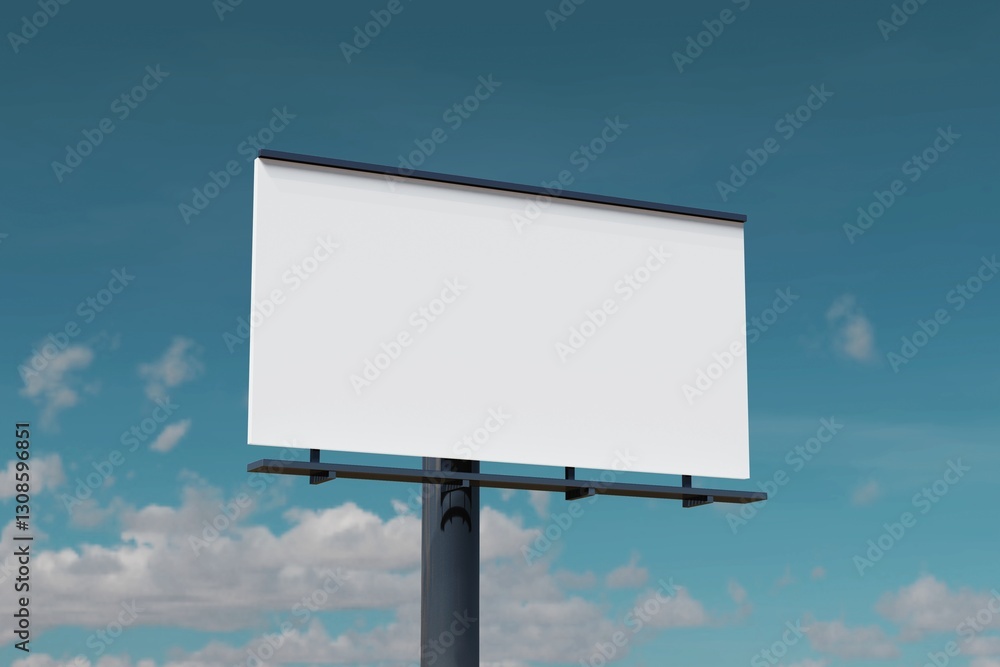 Mockup of a outdoor billboard against the evening sky Mockup of a outdoor billboard against the evening sky