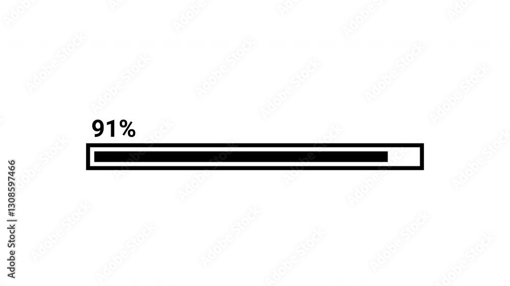 Loading Progress Bar 0 to 100% Animation on a White Background. 4K Video Loading Progress Bar 0 to 100% Animation on a White Background. 4K Video