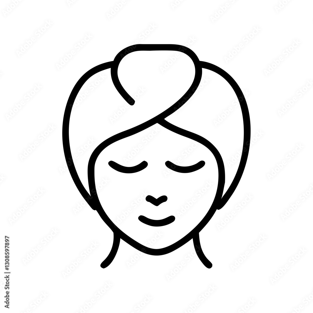 Spa relaxation icon, black outline Spa relaxation icon, black outline