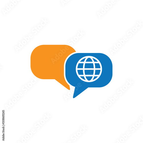 Translate icon, language translator, dictionary, chat translator. Chat bubble symbol or icon. Application or software. Realistic concept design. graphic elements