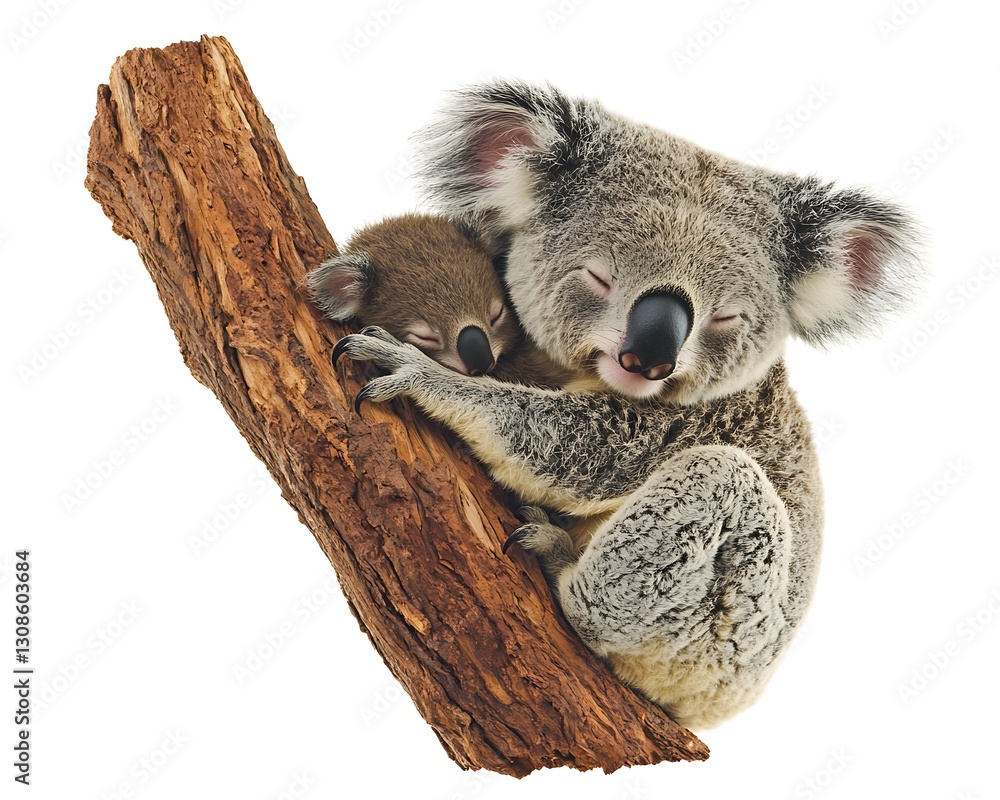 Naklejka premium Koalas resting on tree branch