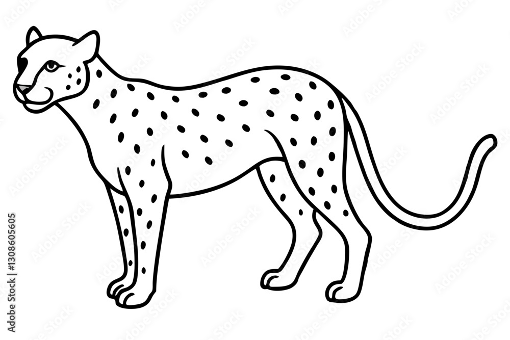 Fototapeta premium Elegant Cheetah Silhouette