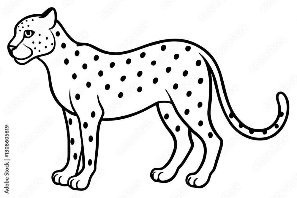 Fototapeta premium Elegant Cheetah Silhouette