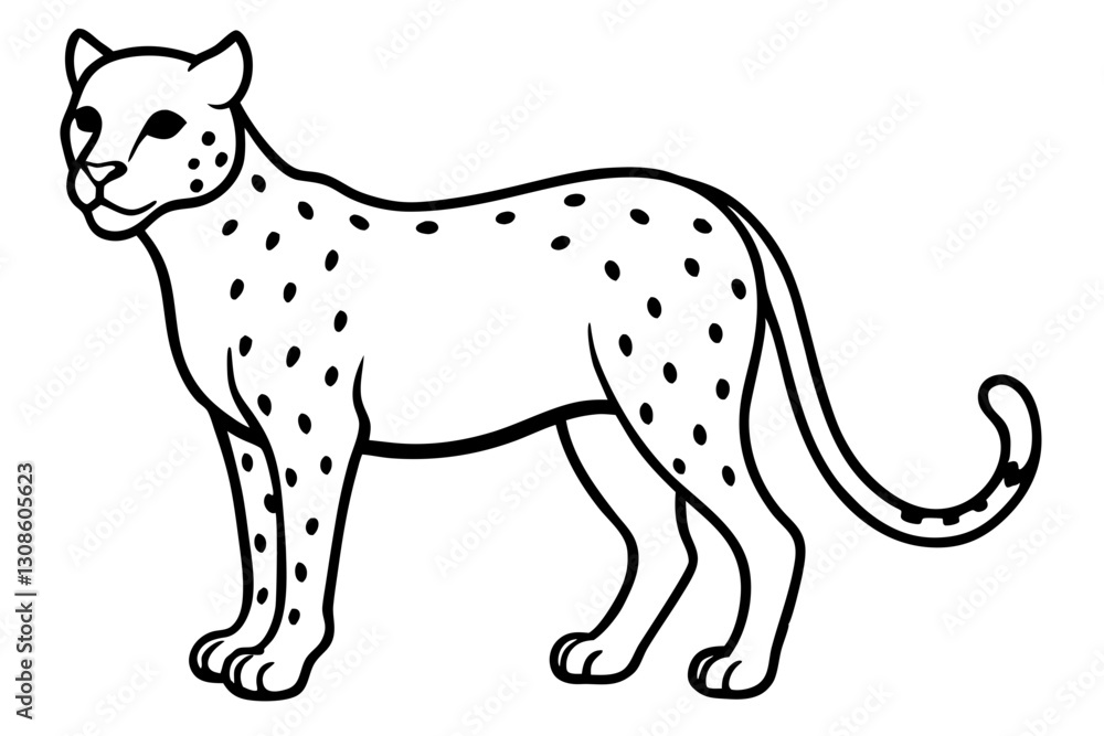 Fototapeta premium Elegant Cheetah Silhouette