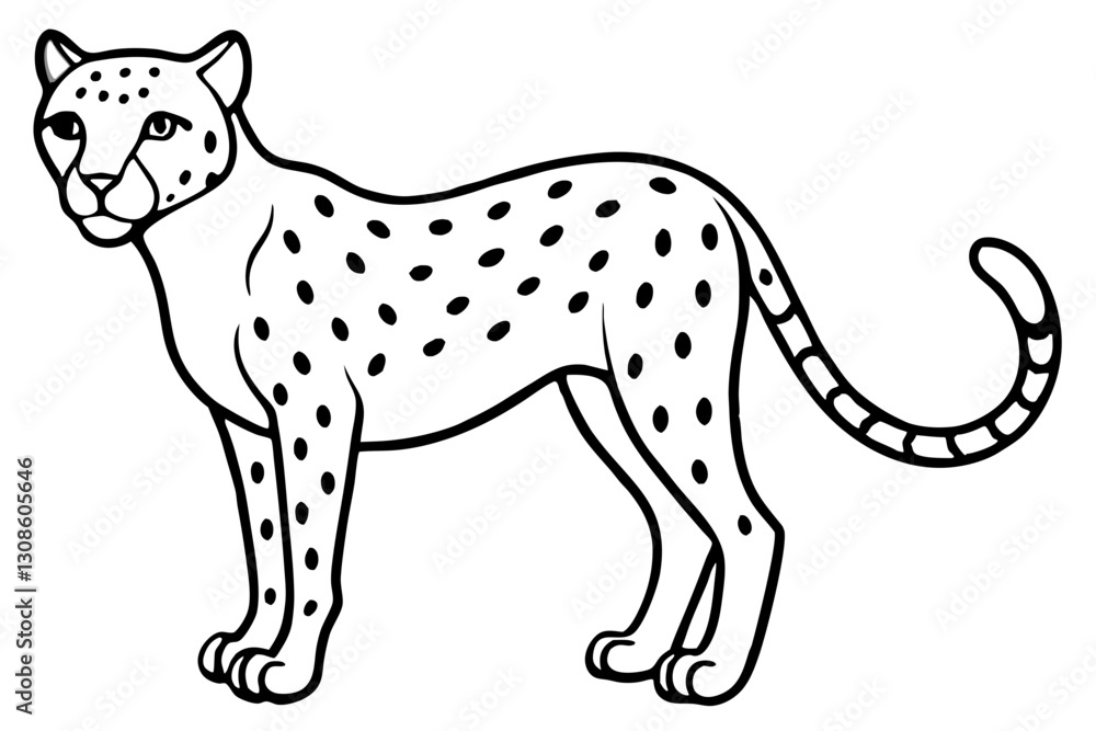 Fototapeta premium Elegant Cheetah Silhouette
