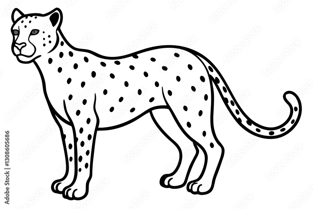Fototapeta premium Elegant Cheetah Silhouette