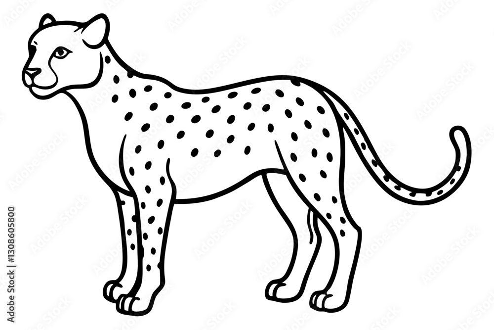 Fototapeta premium Elegant Cheetah Silhouette