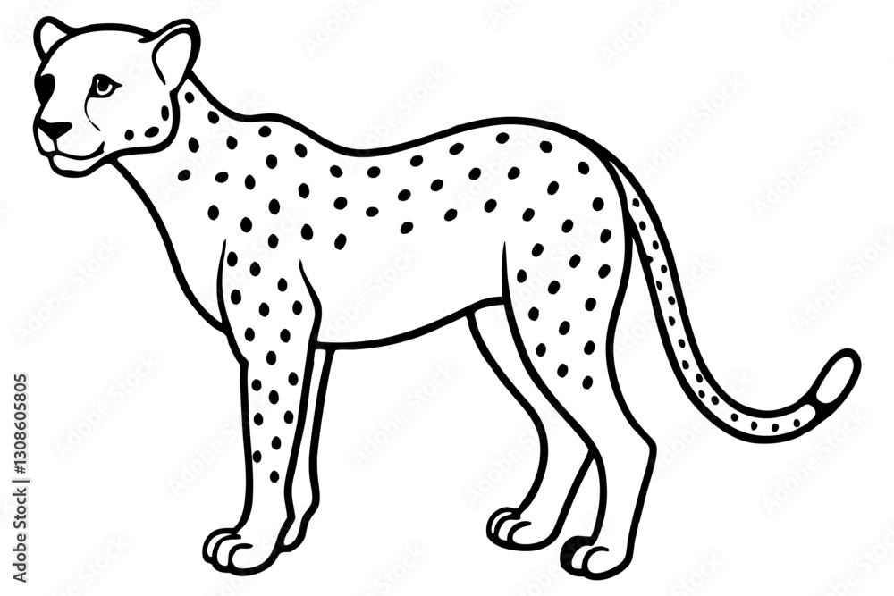 Fototapeta premium Elegant Cheetah Silhouette
