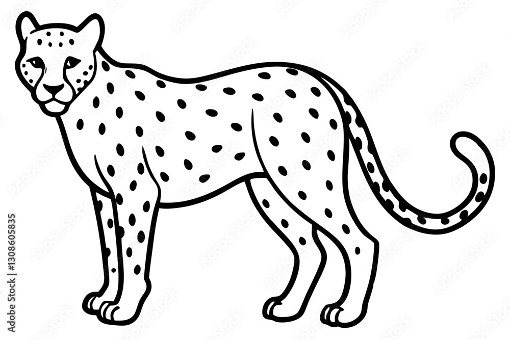 Fototapeta premium Elegant Cheetah Silhouette