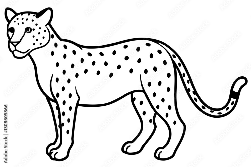 Fototapeta premium Elegant Cheetah Silhouette