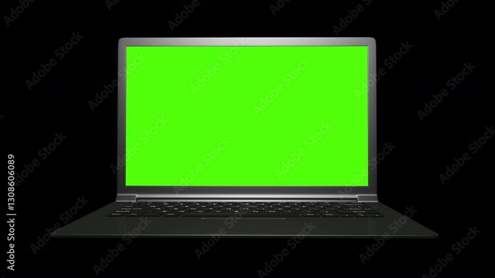 laptop with green screen laptop with green screen