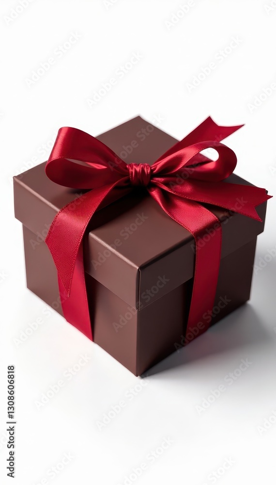 Elegant chocolate box with satin ribbon, isolated , food photography, commercial Elegant chocolate box with satin ribbon, isolated , food photography, commercial