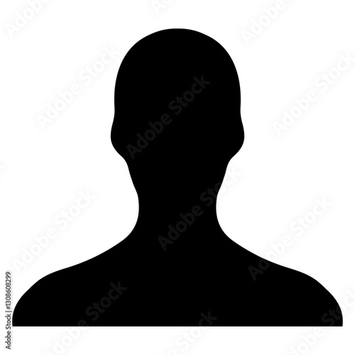 Anonymous Black Silhouette of a Person on White Background Image