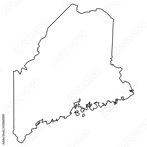 Sleek Maine Outline, Minima...