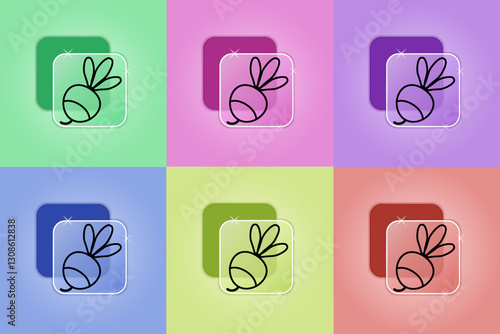 Set of radish icons
