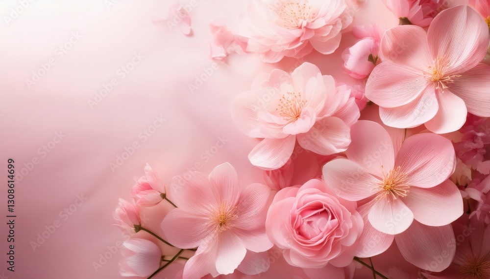 Delicate pink flowers blending softly in a serene composition, creating a peaceful and romantic ambiance. Perfect for elegant designs, invitations, or feminine-themed projects.
Delicate pink flowers blending softly in a serene composition, creating a peaceful and romantic ambiance. Perfect for elegant designs, invitations, or feminine-themed projects.
