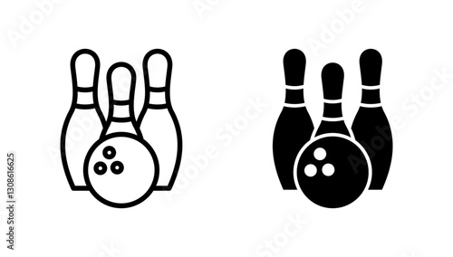 Bowling icon vector. bowling ball and pin sign and symbol.