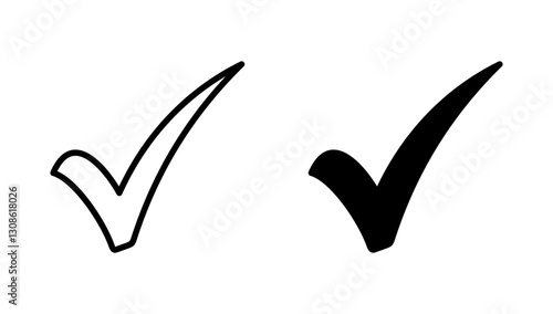 Check mark icon vector. Tick mark sign and symbol