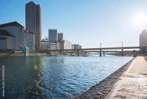 Obraz na płótnie 宝塚市の朝の風景 w salonie