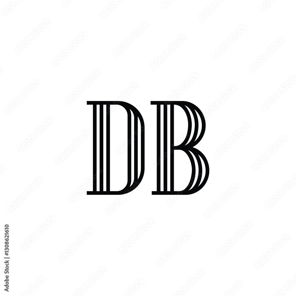 DB monogram logo design letter text name symbol monochrome logotype alphabet character simple logo DB monogram logo design letter text name symbol monochrome logotype alphabet character simple logo