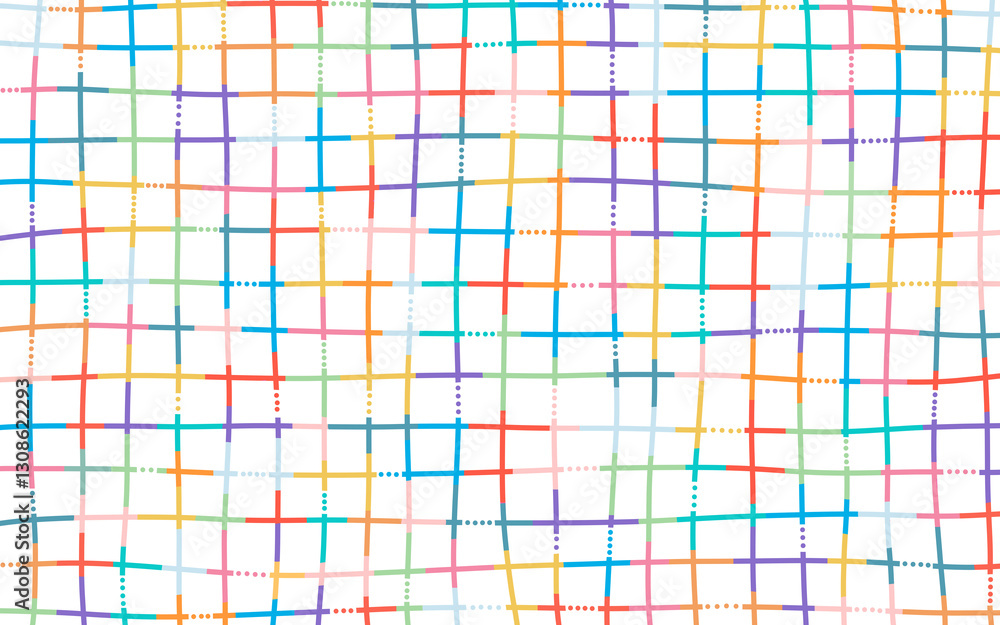 Fototapeta premium Colorful grid lines on a transparent background. Trend colors. Playful design