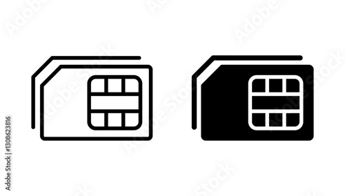 Sim card icon vector. dual sim card sign and symbol