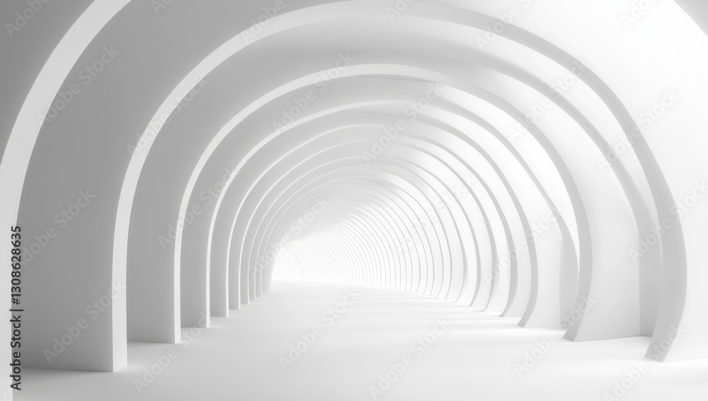 Naklejka premium White Arch Tunnel Perspective (1)
