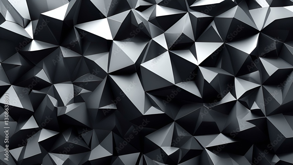 Fototapeta premium Geometric triangle pattern vector art with light diamond elements