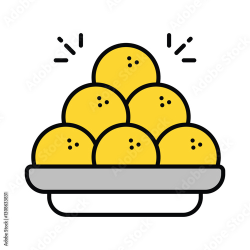 Laddu  vector filled outline icon. EPS 10 file