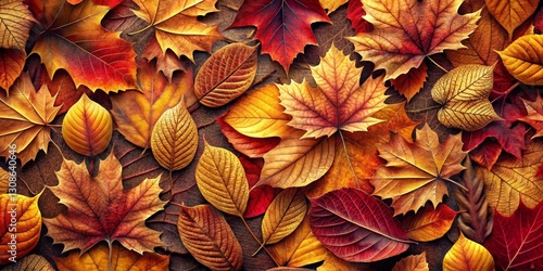 Wallpaper Mural A vibrant collection of autumn foliage, showcasing the rich hues of fall leaves in a captivating arrangement. Torontodigital.ca