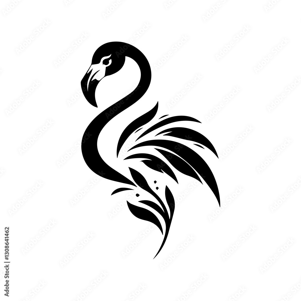 Fototapeta premium flamingo bird logo design. flamingo bird vector logo design