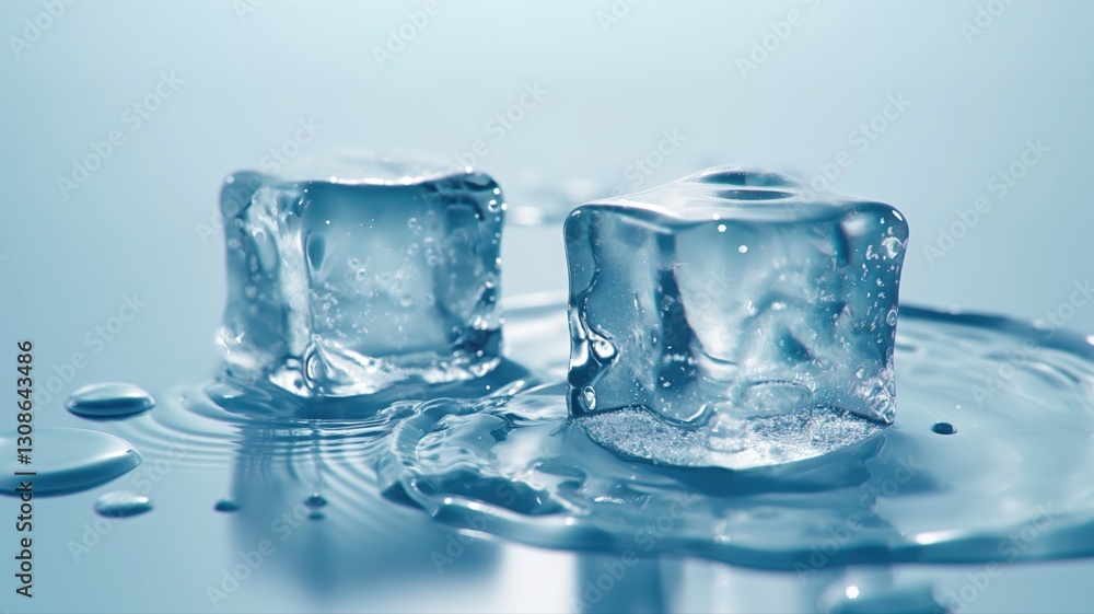 ice cubes resting on a water surface ice cubes resting on a water surface