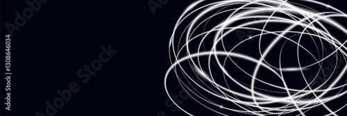 White blur high speed waves on black background. Futuristic traffic vector illustration eps10