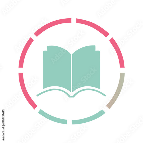 Open book in circular frame