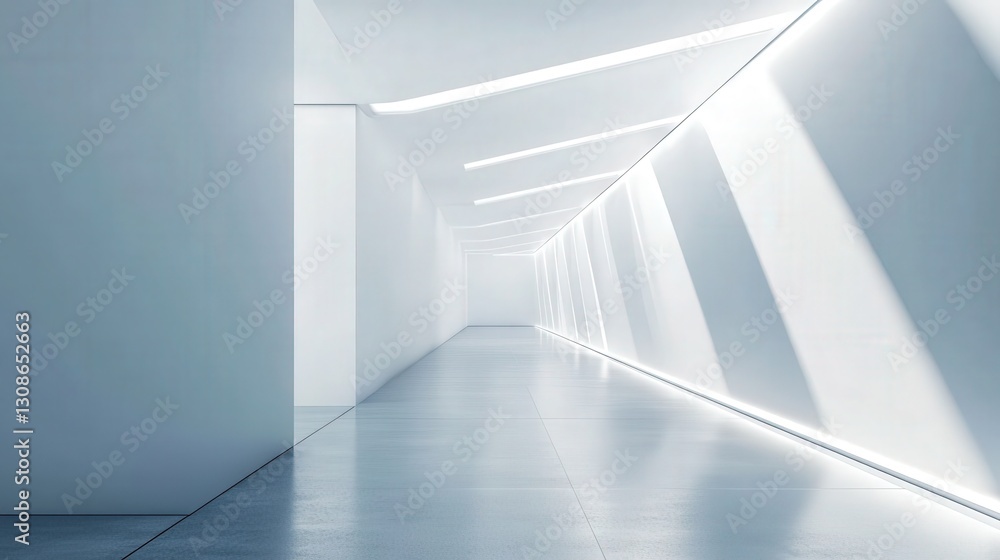 Beautiful lighting of 3D White geometrically empty wall Beautiful lighting of 3D White geometrically empty wall