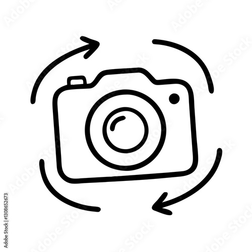 Camera with circular arrows