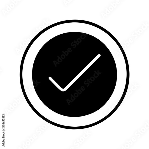 Free Download Black circle with white checkmark icon - GFXLoad