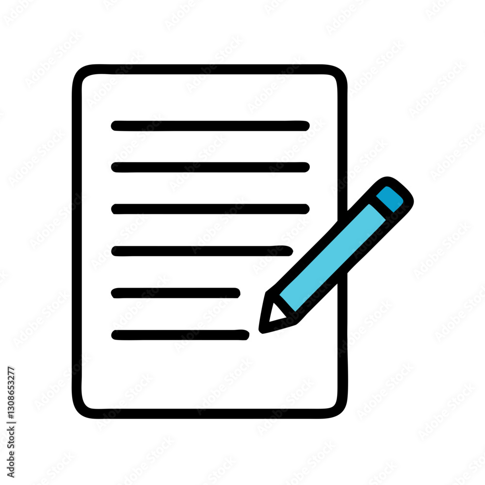 Simple contract document with pen icon Simple contract document with pen icon