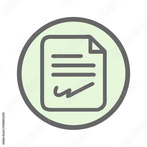 Green signed document icon