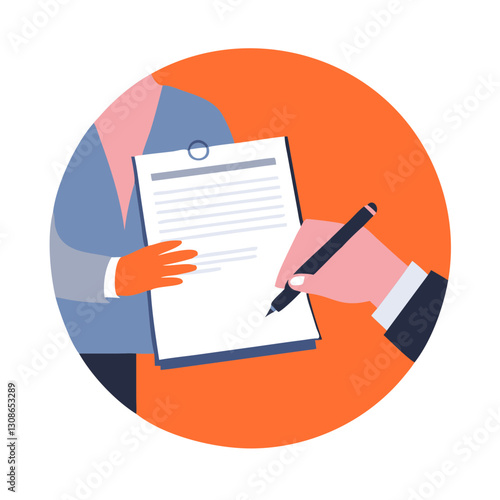 Business deal signing illustration