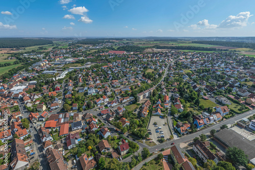 Ausblick auf die kleine Stadt Langenzenn im Rangau westlich von Fürth in Mittelfranken photo