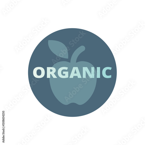 Organic food product vector label. Colorful sticker natural origin food.