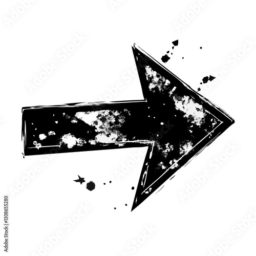 Grunge black right arrow icon