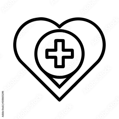 Heart with medical cross icon