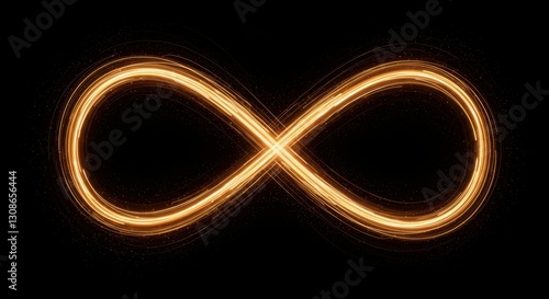 Glowing infinity symbol with vibrant light streaks on black background