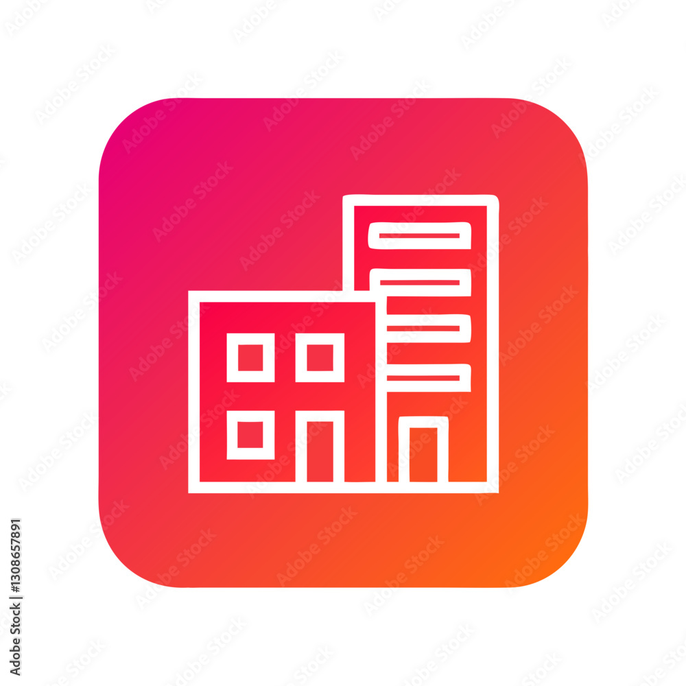 Gradient icon of office buildings Gradient icon of office buildings