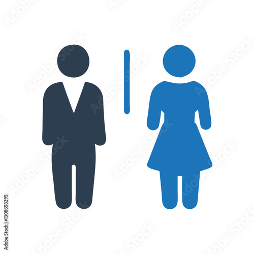 Business restroom icon with male and female figures