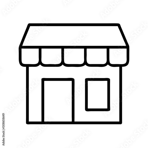 Black and white storefront icon